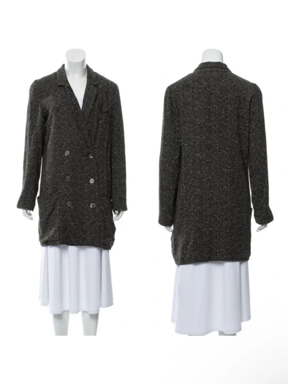 NO. 6 STORE Tweed Double Breasted Blazer L